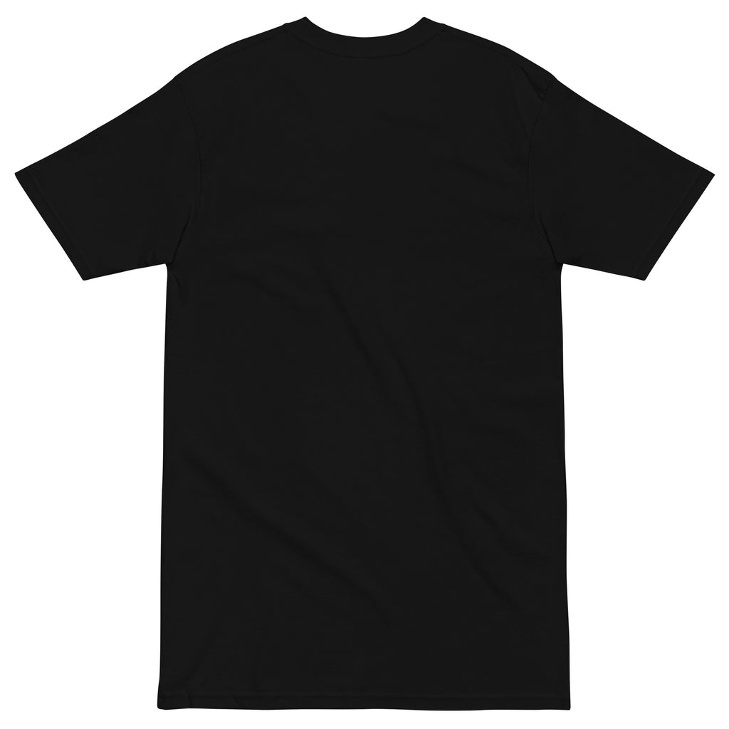 Black t-shirt on a white background