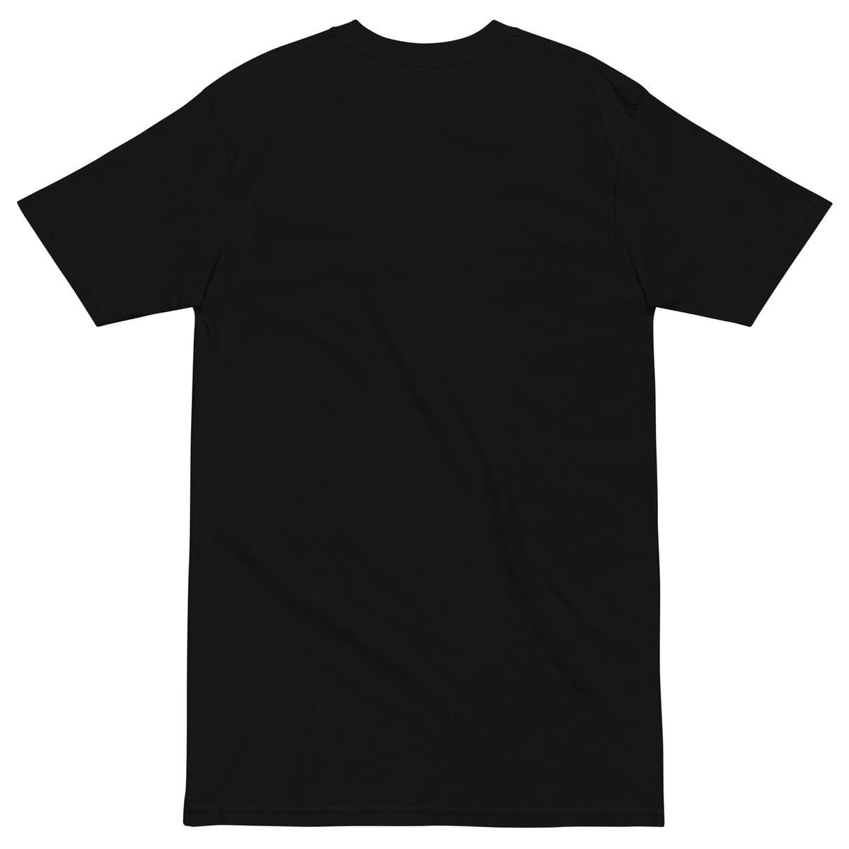 Black t-shirt on a white background