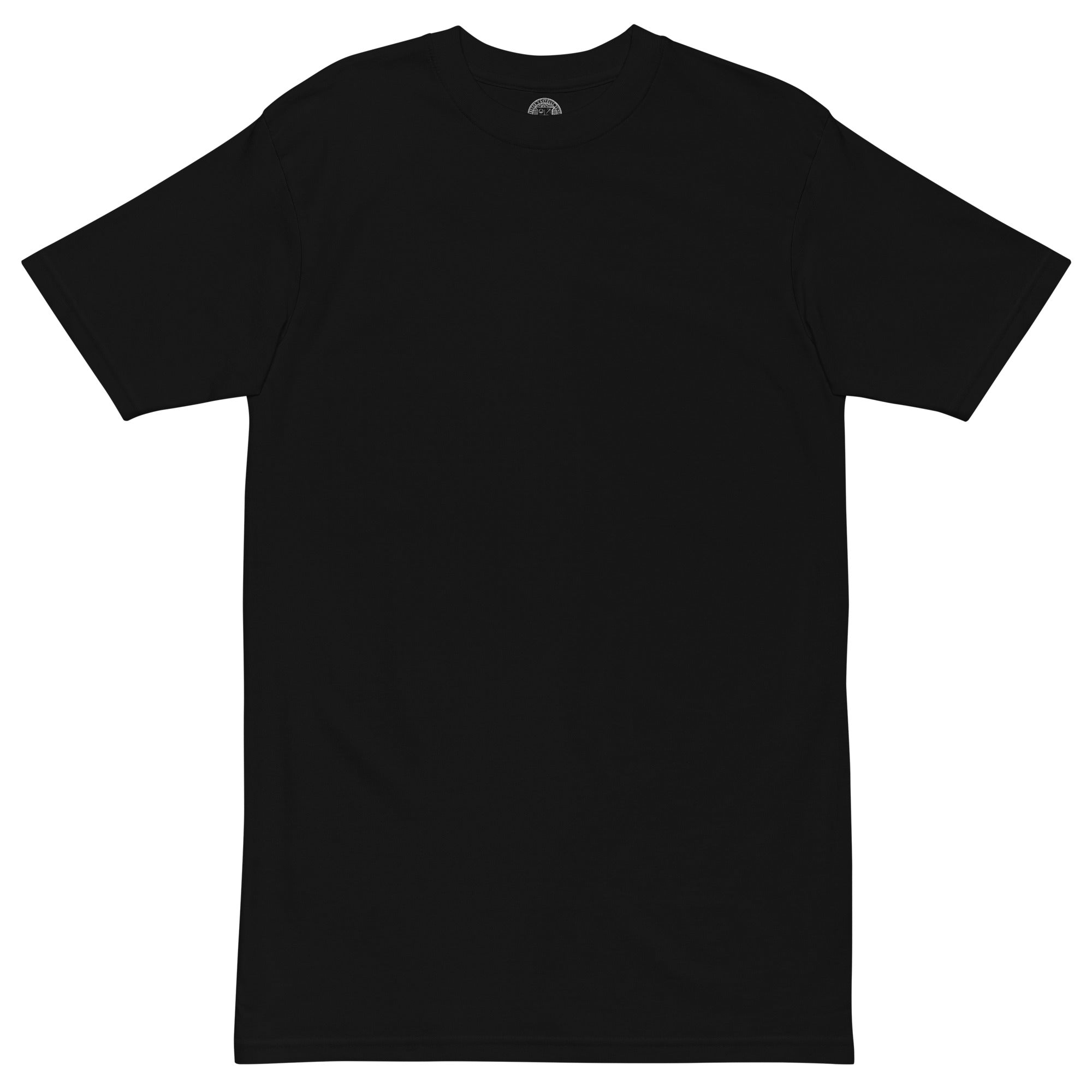 Black t-shirt on a white background