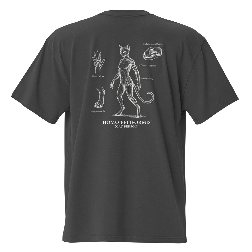 Black t-shirt with white graphic design on the back on a white background